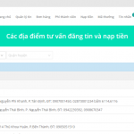 Các địa điểm tư vấn đăng tin và nạp tiền – MogiPro