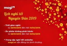 Thông báo nghỉ Tết nguyên đán 2019 Nghỉ Tết nguyên đán