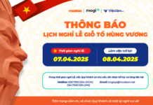 THÔNG BÁO LỊCH NGHỈ LỄ GIỖ TỔ HÙNG VƯƠNG 2025